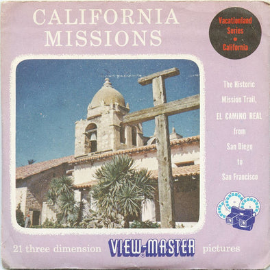 5 ANDREW - California Missions - View-Master 3 Reel Packet - 1957 - vintage - 190-A,B,C-S3 Packet 3dstereo 