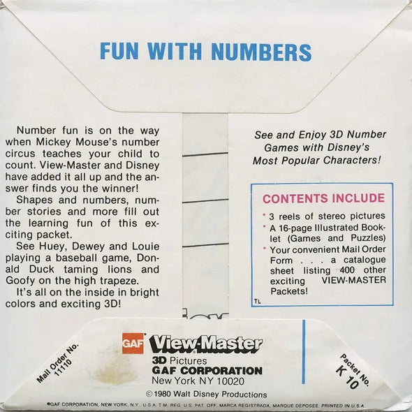 2 ANDREW - Fun with Numbers - View-Master 3 Reel Packet - 1980s - vintage - K10-G6 Packet 3Dstereo 