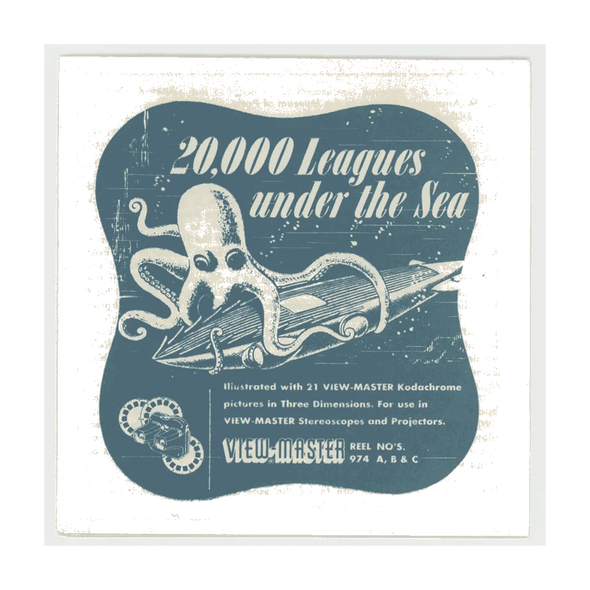 20,000 Leagues Under the Sea - View-Master 3 Reel Packet - 1950s - vintage - 974ABC-S2 Packet 3Dstereo 