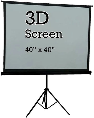 Linear Polarized 3D Projection Screen - Portable Tripod Stand - 40" x 40" - vintage 3dstereo 