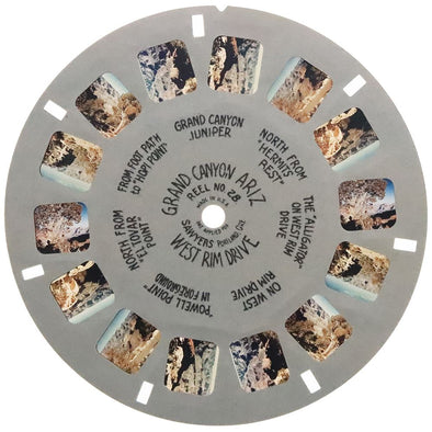 Grand Canyon - West Rim Drive , Arizona - View-Master Hand-Lettered Reel - vintage - (HL-28c) White Hand Lettered Reel 3dstereo 