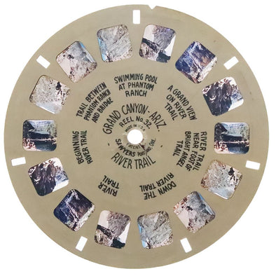Grand Canyon River Trail, Arizona - View-Master Hand-Lettered Reel - vintage - (HL-32c) White Hand Lettered Reel 3dstereo 