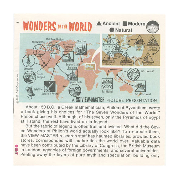 5 ANDREW - Seven Wonders of the World - View-Master 3 Reel Packet - 1962 - vintage - B901-G3B Packet 3dstereo 