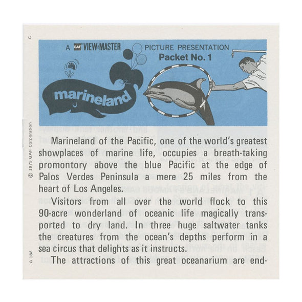 5 ANDREW - Marineland Packet No1 - View-Master 3 Reel Packet - vintage - A188-G5C Packet 3dstereo 