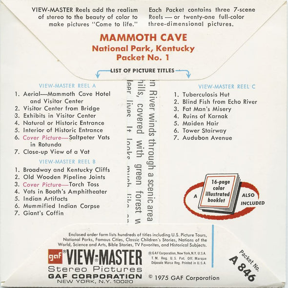 5 ANDREW - Mammoth Cave - View-Master 3 Reel Packet - 1975 - vintage - A846-G3B Packet 3dstereo 