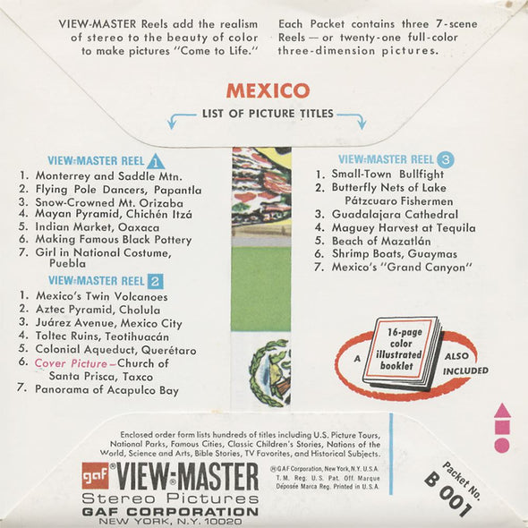 5 ANDREW - Mexico - View-Master 3 Reel Packet - vintage - B001-G3B Packet 3dstereo 