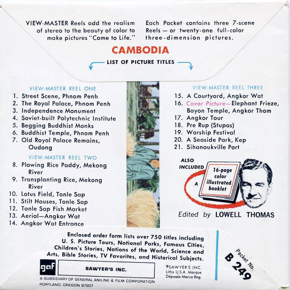 ANDREW - Cambodia - View-Master 3 Reel Packet - vintage - B249-G1A Packet 3dstereo 
