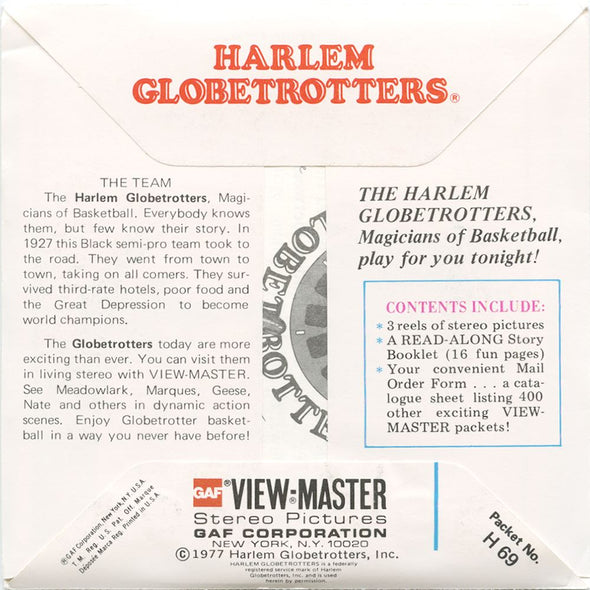4 ANDREW - Harlem Globetrotters - View-Master 3 Reel Packet - vintage - H69-G5 Packet 3dstereo 