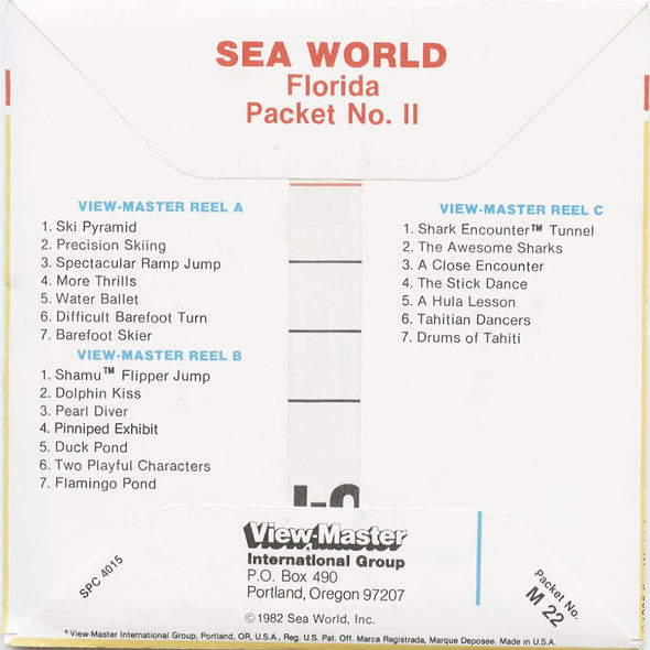 5 ANDREW - Sea World - View-Master 3 Reel Packet - 1982 - vintage - M22-V2 Packet 3dstereo 