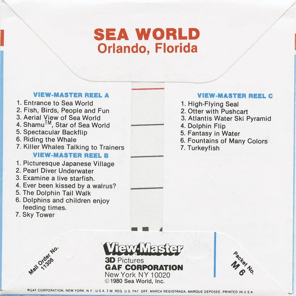 5 ANDREW - Sea World - Florida - View-Master 3 Reel Packet - vintage - M6-V2 Packet 3dstereo 