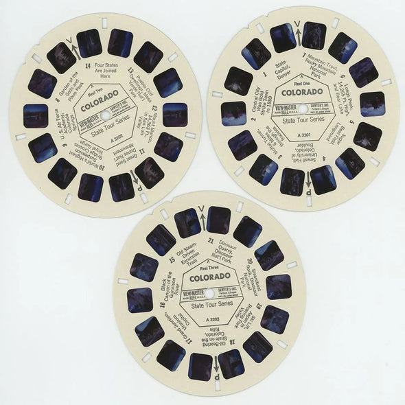 Colorado - MAP - View-Master 3 Reel Packet - 1960s views - vintage - (PKT-A320-S6A) Packet 3Dstereo 