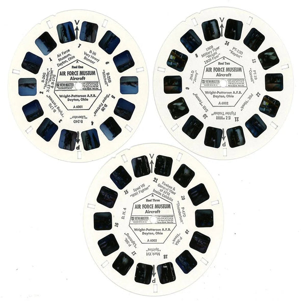 Air Force Museum - View-Master 3 Reel Packet - 1960s - Vintage - (ECO-A600-G1A) Packet 3Dstereo 