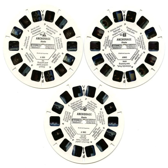 Anchorage Alaska - View-Master 3 Reel Packet - 1970s Views - Vintage - (zur Kleinsmiede) - (A106-G3A) Packet 3dstereo 