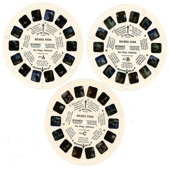 Balboa Park, San Diego - View-Master 3 Reel Packet - 1970s Views - Vintage - (PKT-A211-G3A) Packet 3dstereo 