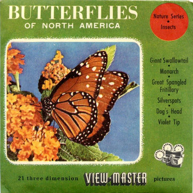 Butterflies of North America - View-Master 3 Reel Packet - 1950s views - vintage - (ECO-BUT-NA-BS3) Packet 3dstereo 