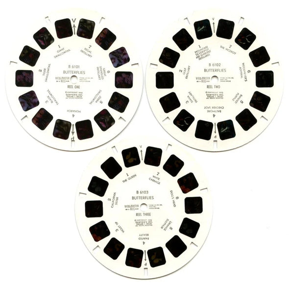 Butterflies of North America - View-Master 3 Reel Packet - 1950s views - vintage - (ECO-BUT-NA-BS3) Packet 3dstereo 