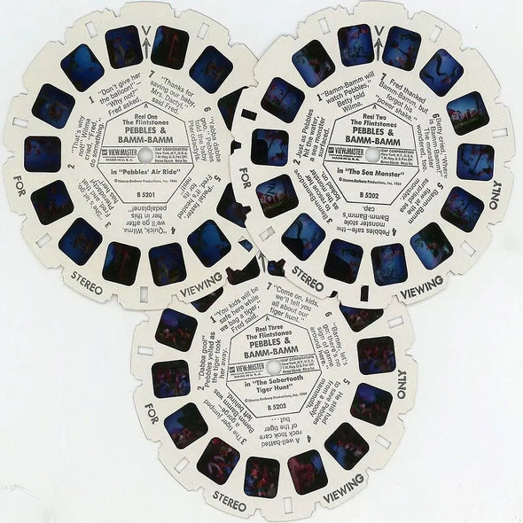 Flintstones Pebbles and Bamm-Bamm - View-Master 3 Reel Packet - vintage - (PKT-B520-G1A) Packet 3Dstereo 