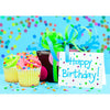 Happy Birthday Cupcakes - 3D Action Lenticular Postcard Greeting Card- NEW Postcard 3dstereo 