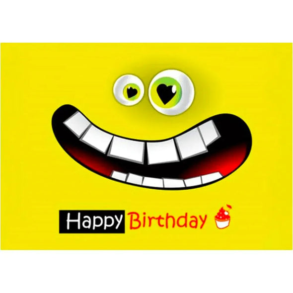 Happy Birthday -Happy Smile- 3D Action Lenticular Postcard Greeting Card- NEW Postcard 3dstereo 