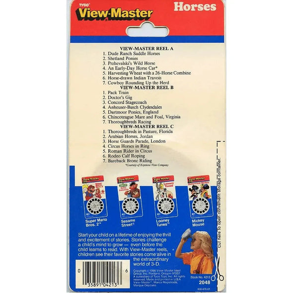 Horses - View-Master - 3 Reel Set on Card - NEW - (VBP-2048) VBP 3dstereo 