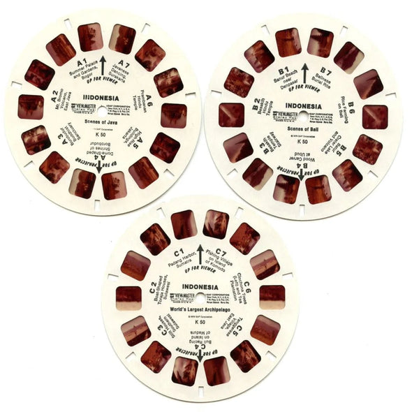 Indonesia - View-Master 3 Reel Packet - 1970s Views - Vintage - (zur Kleinsmiede) - (K50-G6nk) Packet 3dstereo 
