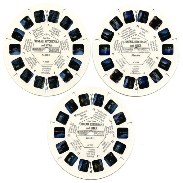 Juneau, Ketchikan, and Sitka - View-Master 3 Reel Packet - 1960s Views - Vintage - Zur Kleinsmiede (ECO-A105-S6A) Packet 3dstereo 