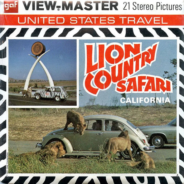 Lion Country Safari California - View-Master 3 Reel Packet - 1970s views - vintage - (PKT-A231-G3Am) Packet 3dstereo 
