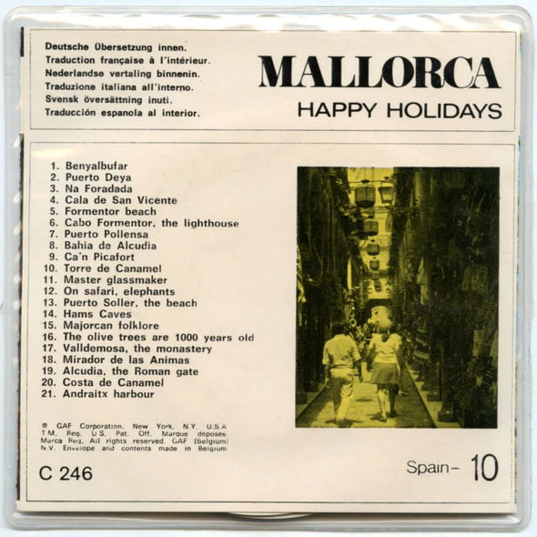 Mallorca - Happy Holidays - View-Master- Vintage - 3 Reel Packet - 1970s views ( PKT-C246-BG3mint ) Packet 3dstereo 