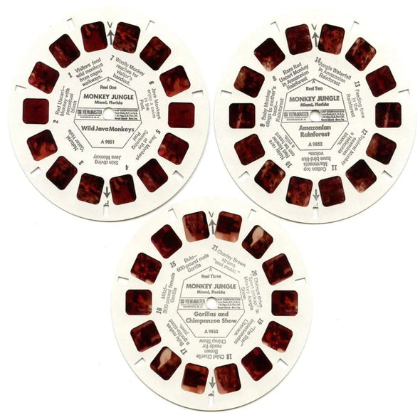 Monkey Jungle - View-Master 3 Reel Packet - 1960s Views - Vintage - (zur Kleinsmiede) - (A985-G2Ank) Packet 3dstereo 