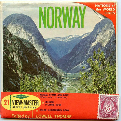 Norway - Coin & Stamp - View-Master 3 Reel Packet - 1960s views - vintage - (PKT-B153-S6sc) Packet 3Dstereo 