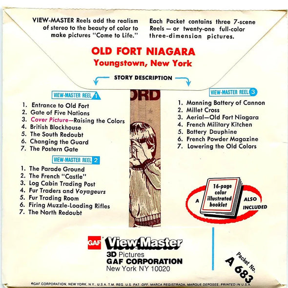 Old Fort Niagara - New York - View-Master - Vintage - 3 Reel Packet - 1970s views (PKT-A683-G1A) Packet 3Dstereo 