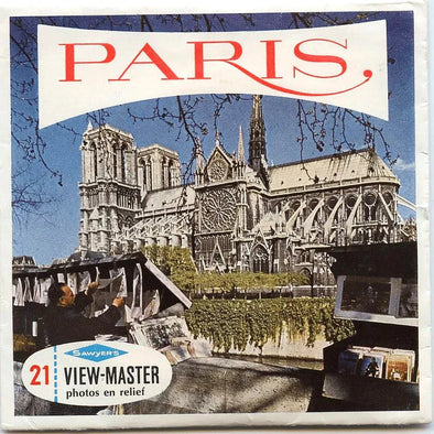 Paris - View-Master 3 Reel Packet - 1960s views - vintage - (PKT-C166-S6F) Packet 3dstereo 