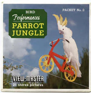Parrot Jungle No. 2 - View-Master 3 Reel Packet - 1960s views - vintage - (PKT-A970-S5) Packet 3Dstereo 