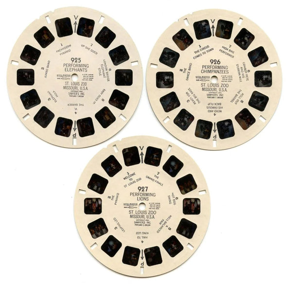 Performing Animals - View-Master 3 Reel Packet - 1950s - Vintage - (PKT-PERF-S3) Packet 3Dstereo 