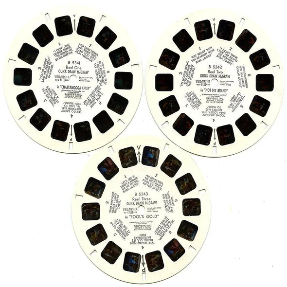 Quick Draw McGraw - View-Master 3 Reel Packet - 1960s - Vintage -(ECO-B534-BS6) Packet 3Dstereo 