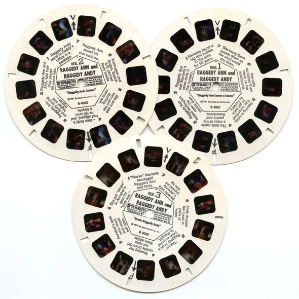 Raggedy Ann and Raggedy Andy - View-Master - Vintage - 3 Reel Packet - 1970s views ( PKT-B406-G3) 3dstereo 
