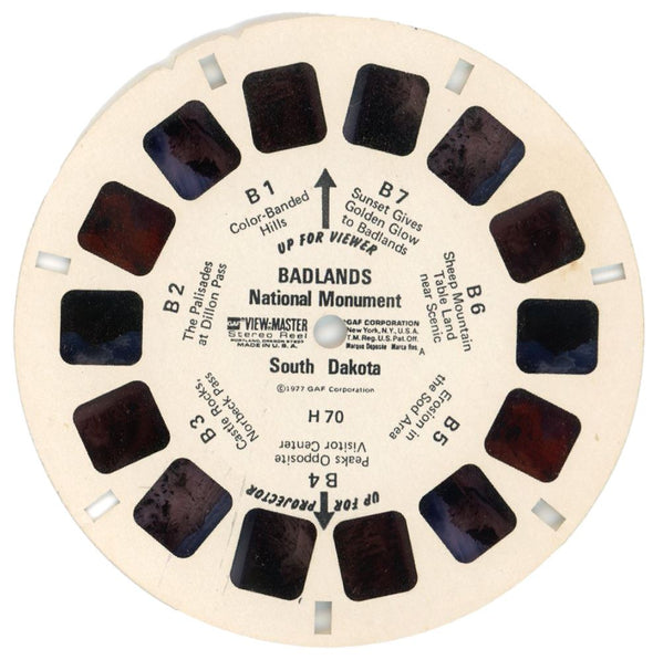 Badlands National Monument - View-Master 3 Reel Packet - 1970s views - vintage - (ECO-H70-G5) Packet 3dstereo 