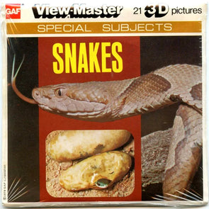 SNAKES - View-Master 3 Reel Packet - 1970s views - vintage - (PKT-J65-G5m) Packet 3Dstereo 
