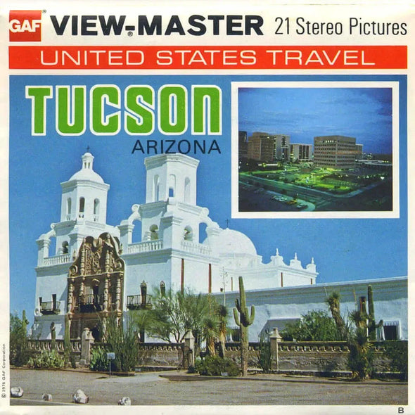 Tucson - Arizona - View-Master 3 Reel Packet - 1970s views - vintage - (PTK-A367-G5Bnk) Packet 3dstereo 