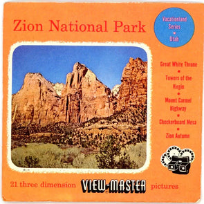 Zion National Park, Utah - Vacationland - View-Master 3 Reel Packet - 1950s Views - vintage - (PKT-ZION-S3) Packet 3dstereo 