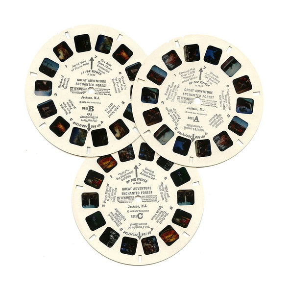 Great Adventure Enchanted Forest - Jackson, New Jersey - View-Master - Vintage - 3 Reel Packet - 1970s views - (PKT-A764-G5A) Packet 3dstereo 