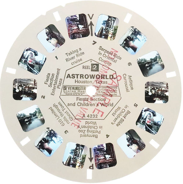 Astroworld - Houston, Texas - View-Master 3 Reel Packet - 1960s views - vintage - (A423-G2A) Packet 3dstereo 