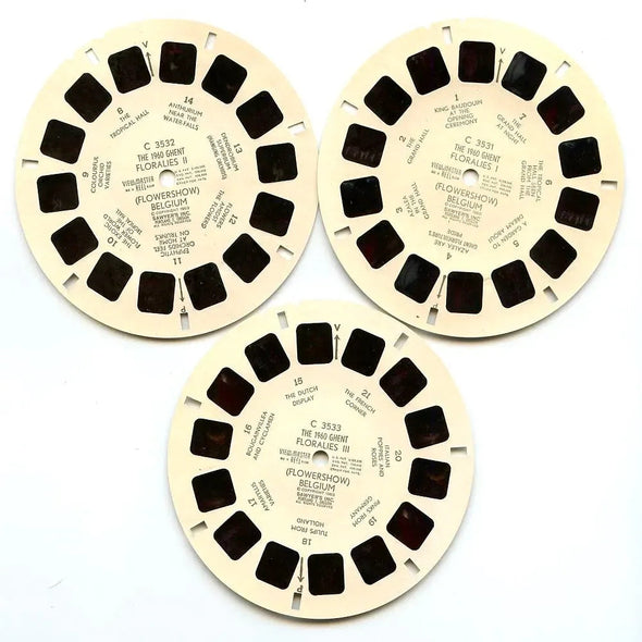 1960 Flower Show Ghent Belgium - View-Master - 3 Reel Packet - 1960s views - vintage - (PKT-C353-BS4) Packet 3dstereo 