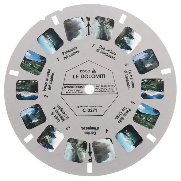 Le Dolomiti - Italy - View-Master 3 Reel Packet - 1970s views - vintage - C027-BG5 Packet 3Dstereo 