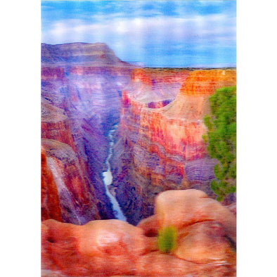 Grand Canyon and Colorado River - 3D Lenticular Postcard Greeting Card - NEW Postcard 3dstereo 