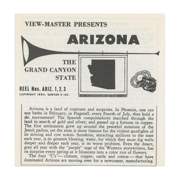 4 ANDREW - Arizona - View-Master State 3 Reel Packet - 1954 - vintage - A360-S6 Packet 3Dstereo 