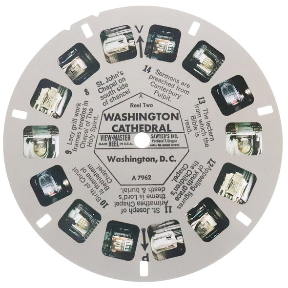Washington Cathedral - View-Master 3 Reel Packet - 1960s views - vintage - A796-S6A Packet 3dstereo 