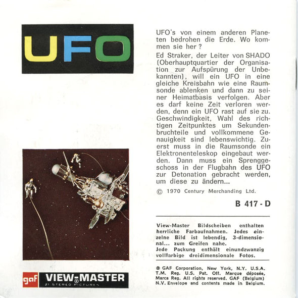 4 ANDREW - UFO - View-Master 3 Reel Packet - Gerry Anderson - 1970 - vintage - B417D-BG3 Packet 3dstereo 