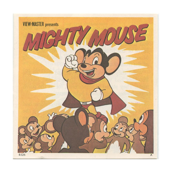 Mighty Mouse Meets Powerful Puss - View-Master 3 Reel Packet - 1960s - Vintage - (zur Kleinsmiede) - (B526-G1A) Packet 3dstereo 