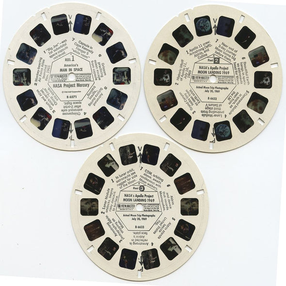 America's Man in Space - View-Master 3 Reel Packet - 1970s - vintage - (B657-G3B) Packet 3dstereo 
